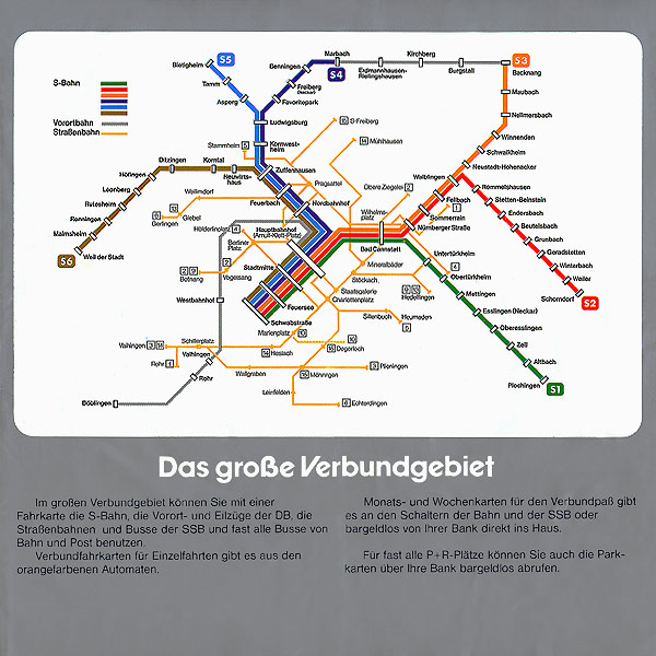 VVS-Schnellbahnnetz ab dem 26. September 1981